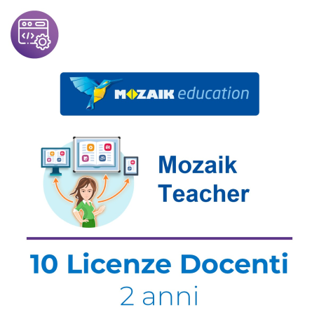 Mozaik TEACHER - Kit 10 Licenze Utente/Docente - Abbonamento 2 anni - Multipiattaforma - XR Extended Reality inclusa - Italiano