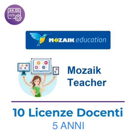 Mozaik TEACHER - Kit 10 Licenze Utente/Docente - Abbonamento 5 anni - Multipiattaforma - XR Extended Reality inclusa - Italiano